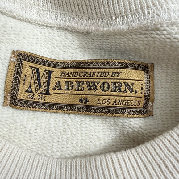 MadeWorn Led Zeppelin Faded Crew Ivory Sweatshirt Size Small - Picture 8 of 9